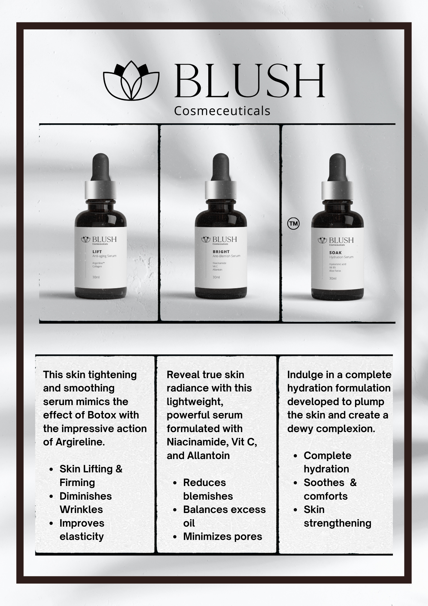 Cosmetic (Flyer) BLUSH Facial Skin Serums